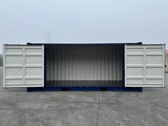 open side container with doors open